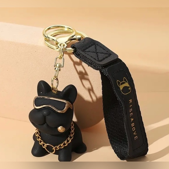 Pit bull keychain in black. -  new!! - Picture 1 of 2